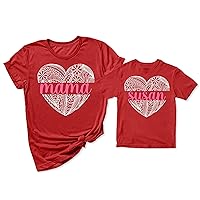 Mama Mini Floral Heart Mangala Lover Mom and Me T-Shirt