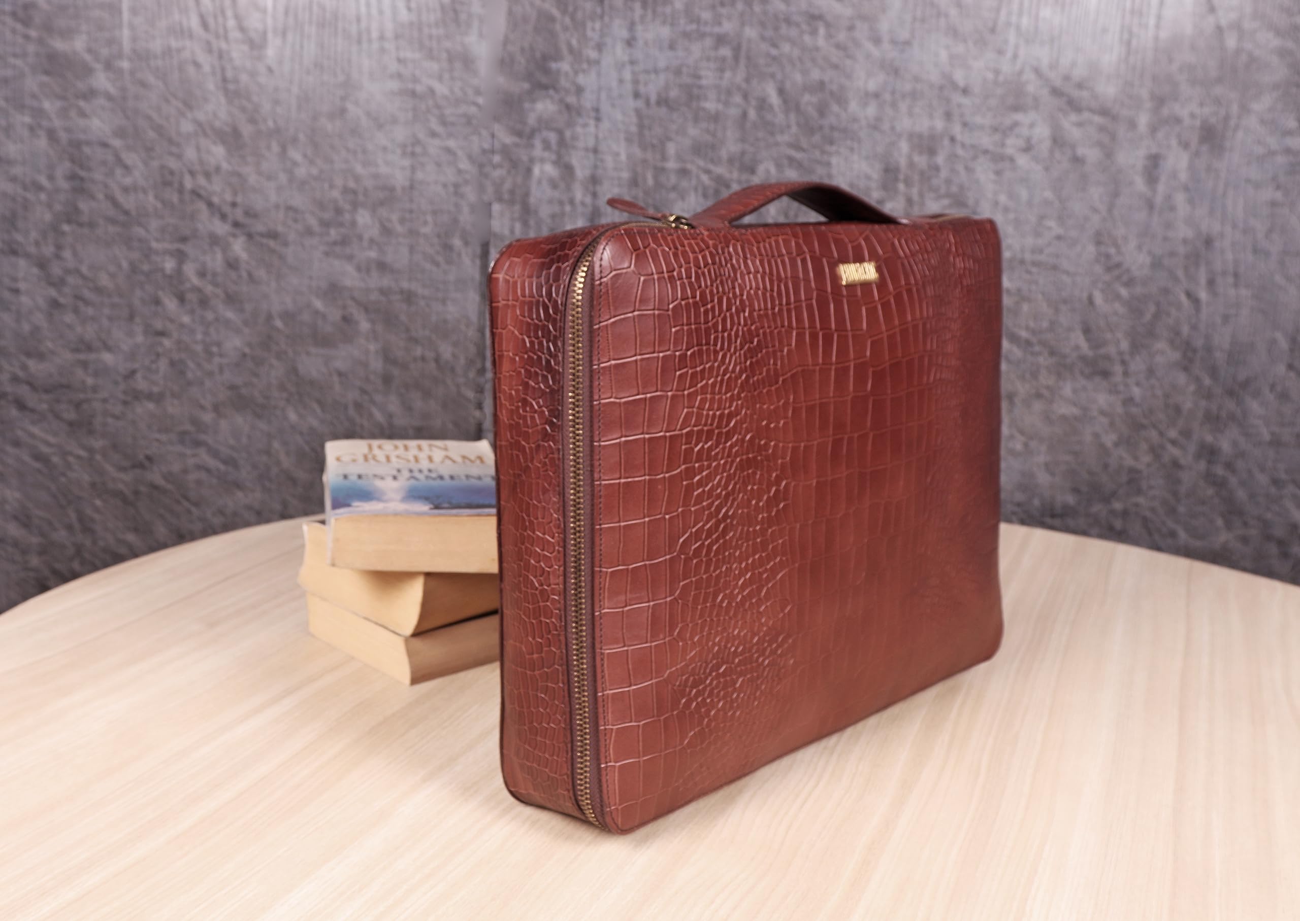 BIDRACHIE Leather Briefcase bag For Office Use, Handbag For Work, Men Leather Business Bag, Croco Textured Briefcase, Laptop Leather Bag, handbag Gift