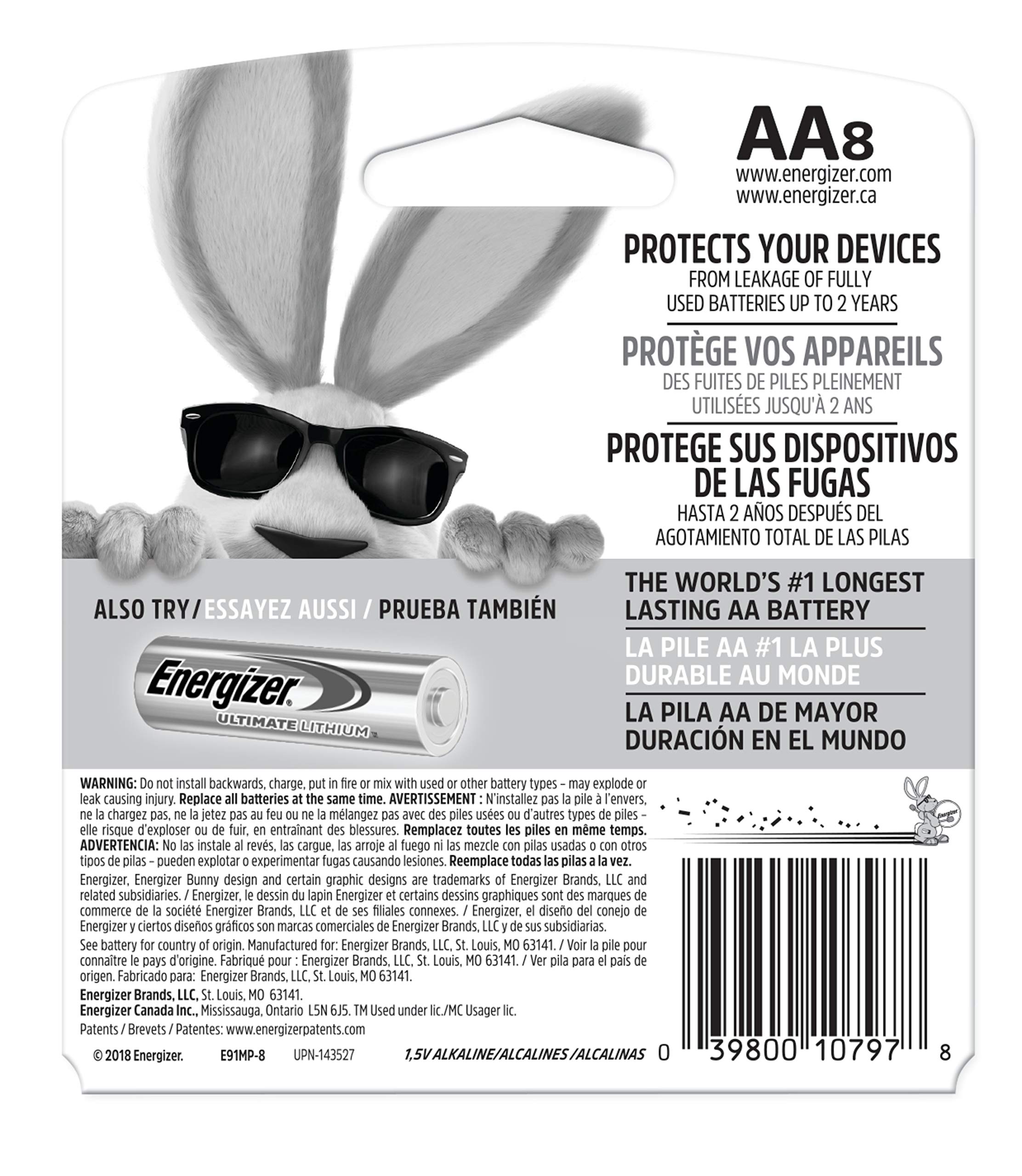 Energizer AA Batteries, Max Double A Battery Alkaline, 8 Count