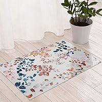 Phyllis Modern Welcome Door Mat, 2'×3' Non Slip Distressed Floral Rug, Thin Machine Washable Boho Rug, No Shedding Small Rug with Low Pile for Entrance, Laundry, Kitchen, Bath, Multicolor