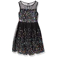 Speechless Big Girls' Sequin Party Dress with Illusion Neck