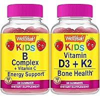 B Complex Kids + Vitamin D3+K2 Kids, Gummies Bundle - Great Tasting, Vitamin Supplement, Gluten Free, GMO Free, Chewable Gummy