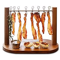 Bacon Serving Dishes for Entertaining - Pack of 1 Wooden Bacon Display for Men Who Have Everything or House Warming Gifts New Home - Unique Gifts for Dad