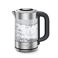 Paris Rhône Electric Kettle, Tea Kettle with 6 Temperature Settings, 1.7L Glass & Stainless Steel Heater, Touch Control, LED Screen, Keep Warm Mode, Boil-Dry Protection, for Milk, Tea, Coffee