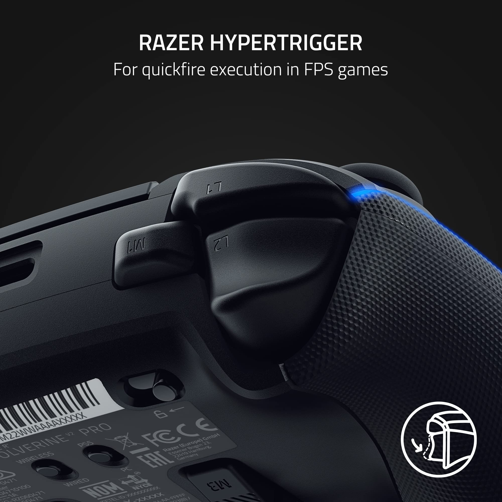 Razer Wolverine V2 Pro Wireless Gaming Controller for PlayStation 5 / PS5, PC: Mecha-Tactile Action Buttons - 8-Way Microswitch D-Pad - HyperTrigger - 6 Remappable Buttons - Chroma RGB   - Black
