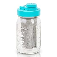 Filter and Mason Jar with Drinking Lid: Stainless Steel Fine Filter and 1 Quart Mason Jar and American-made Drink Lid - Easy Cold Brew at Home!