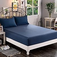 Elegant Comfort 1500 Premium Hotel Quality 1-Piece Fitted Sheet, Softest Quality Microfiber - Deep Pocket up to 16 inch, Wrinkle and Fade Resistant, Twin/Twin XL, Navy Blue