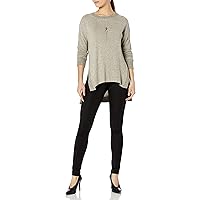 A. Byer Women's Fuzzy Knit High-Low Pullover Sweater