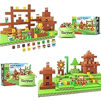 Magnetic Blocks Building Toys 156PCS - Build Mine Magnet World Set, Magnetic Toys for Boys & Girls Ages 3-5 5-7 8-10, Buildable Game Elements Gifts