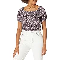 Lucky Brand Women's Square Neck Printed Top