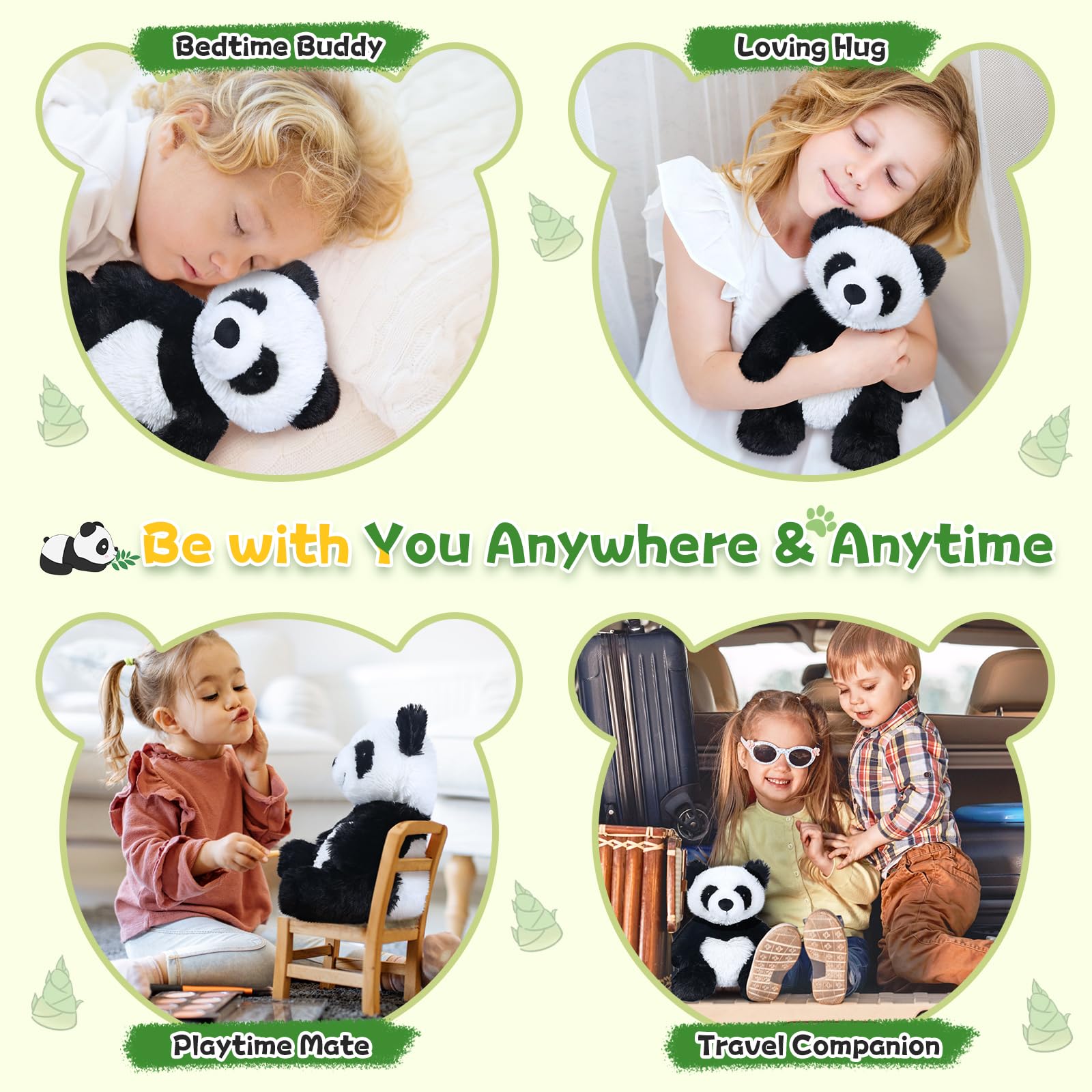 SuzziPals Warmable Panda Stuffed Animals, Microwave Heating Pads for Cramps, Anxiety & Stress Relief, Cuddly Panda Plushies with Lavender Scent, Heatable & Coolable Stuffed Panda Bear, Panda Gifts