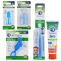 Baby Buddy Brilliant Infant Oral Care Set, 5 PC, Includes Tooth Gel, Finger Toothbrush, Wipe-N-Brush, Baby's 1st Toothbrush, Baby Toothbrush, Silicone Bristle Toothbrushes - Teethers, Blue