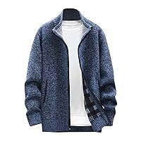 DuDubaby Ugly Sweater for Mens Autumn and Winter Fashion Loose Cardigan Warm Lapel Hooded Jacket Sweater