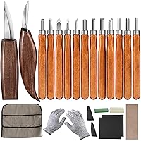 Wood Carving Tools Pack of 11- Includes Black Walnut Handle Wood Carving  Knife,Whittling Knife
