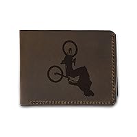 Men's Bmx And Mtb Rider -7 Handmade Genuine Leather Flipup Window Wallet MHLT_06