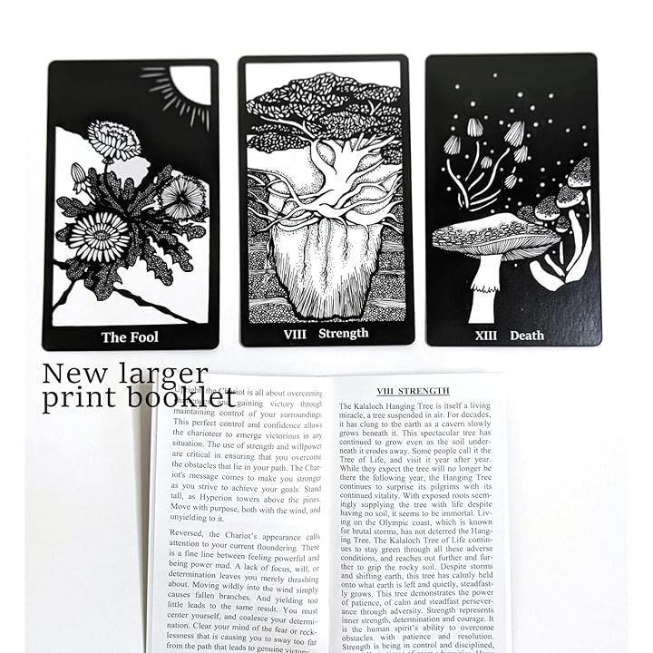 Terra Botanical Plant Tarot Deck Indie Made 78 Card Deck with Guidebook Black 2.75inches x 4.75inches 