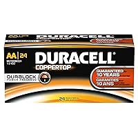 Duracell MN1500BKD CopperTop Alkaline-Manganese Dioxide Battery, AA Size, 1.5V (Case of 144)