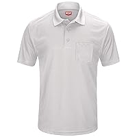 Red Kap Men's Short Sleeve Knit Performance Polo, Silver, Small
