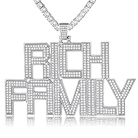 Initial Necklaces For Men, Bling Letters Chain Necklace Hip Hop Simulated Diamond Name Pendant with Tennis Chain Spiga Chains