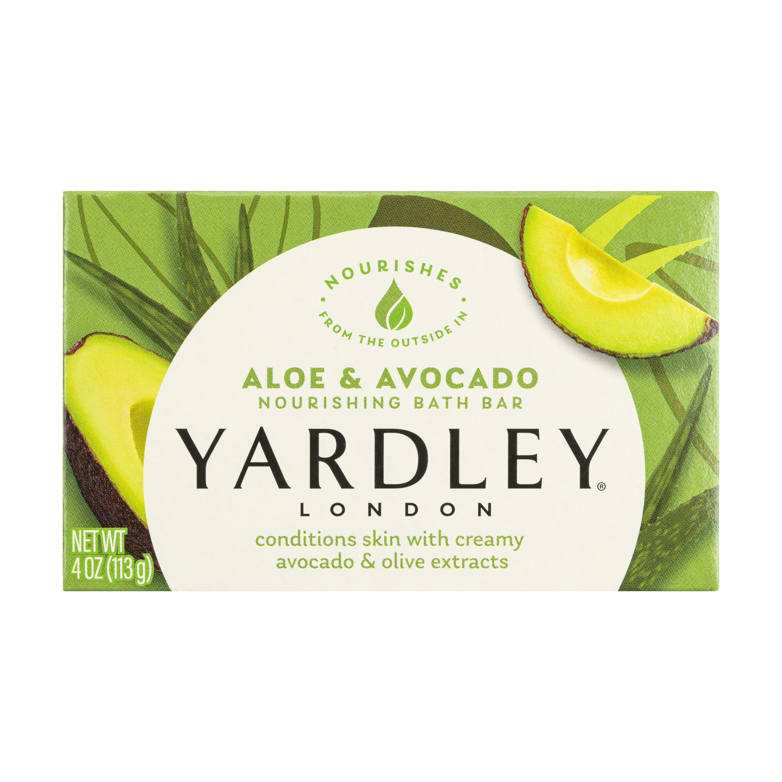 Yardley Oatmeal and Almond Bar Soap, Oatmeal & Almond, 4 Ounce & London Aloe & Avocado Naturally Moisturizing Bath Bar, Botanical Aloe & Avocado, 4 Ounce