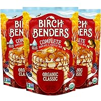 Birch Benders Organic Classic, Whole Grain, Pancake and Waffle Mix, 16 oz (Pack of 3)