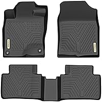 YITAMOTOR Floor Mats Compatible with 2016-2021 Honda Civic Coupe/Sedan/Type R, 2017-2021 Honda Civic Hatchback, 1st & 2nd Row All Weather Protection, Black