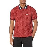 Lacoste Mens Classic Fit Contrast Collar Monogram Polo