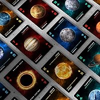 Cosmos playing cards: Space-Themed for Astronomy Enthusiasts with Galaxy Planets - Black Hole, Sun, Mars, Moon... (Space Grey Gilded Edition)