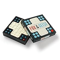 Brass Monkey Fox & Geese – Classic Strategy Game Set with Beautiful Painted Wooden Game Pieces, Suitable for 2 Players