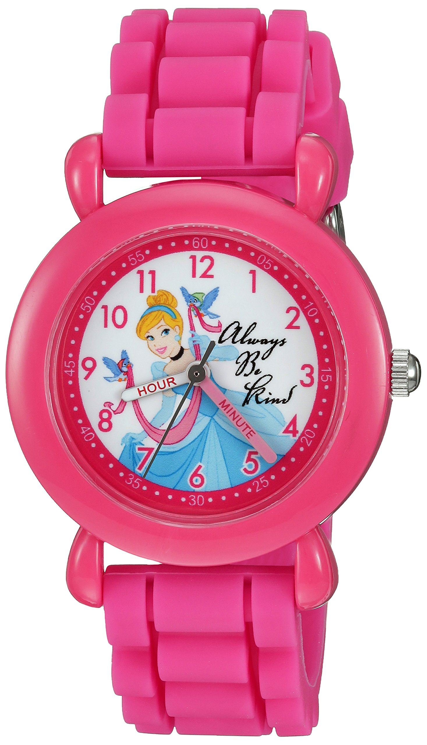 Disney Princess Kids' Plastic Time Teacher Analog Quartz Silicone Strap Watch