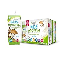Organic Kids Nutritional Protein Shake, Vanilla - Kids Snacks with 8g Dairy Protein, 22 Vitamins & Minerals, Fruits & Vegetables, Gluten Free, Soy Free, Non GMO, 8.25 Fl Oz (Pack of 12)