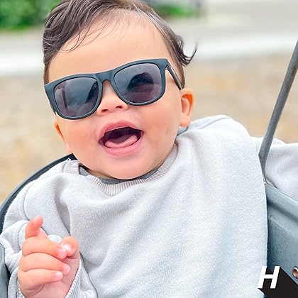 Hipsterkid Baby Sunglasses - Toddler Polarized Sunglasses with Shatter Resistant Lenses and Stay-On Strap 100% UV Protection
