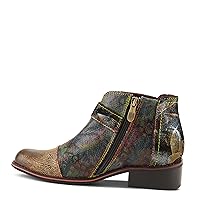 Spring Step L'Artiste Georgiana-Scope Booties for Women - Ankle Boots with Zipper Closure - Hand-Painted Ladies Boots for Outdoor