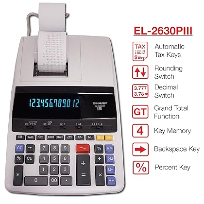 Sharp® EL-2630PIII Printing Calculator