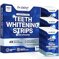 DrDent Professional Teeth Whitening Strips 7 Treatments - Safe for Enamel - Non Sensitive Teeth Whitening - Whitening Without Any Harm - Pack of 14 Strips + Mouth Opener Included