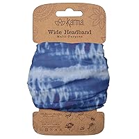 Blue Tie Dye Headband for Women - Wide - Fabric Headband and Stretchy Hair Scarf - Blue, 1 Count (Pack of 1)