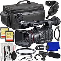 Ultimaxx Essential Canon XF605 UHD 4K HDR Pro Camcorder Bundle - Includes: 2X 128GB Extreme Memory Cards, Mini Condenser Microphone, Heavy-Duty Gadget Bag, Protective UV Filter & More (22pc Bundle)