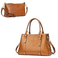 Kattee Soft Genuine Leather Satchel Bags for Women Bundle with Small Women Crossbody Bags
