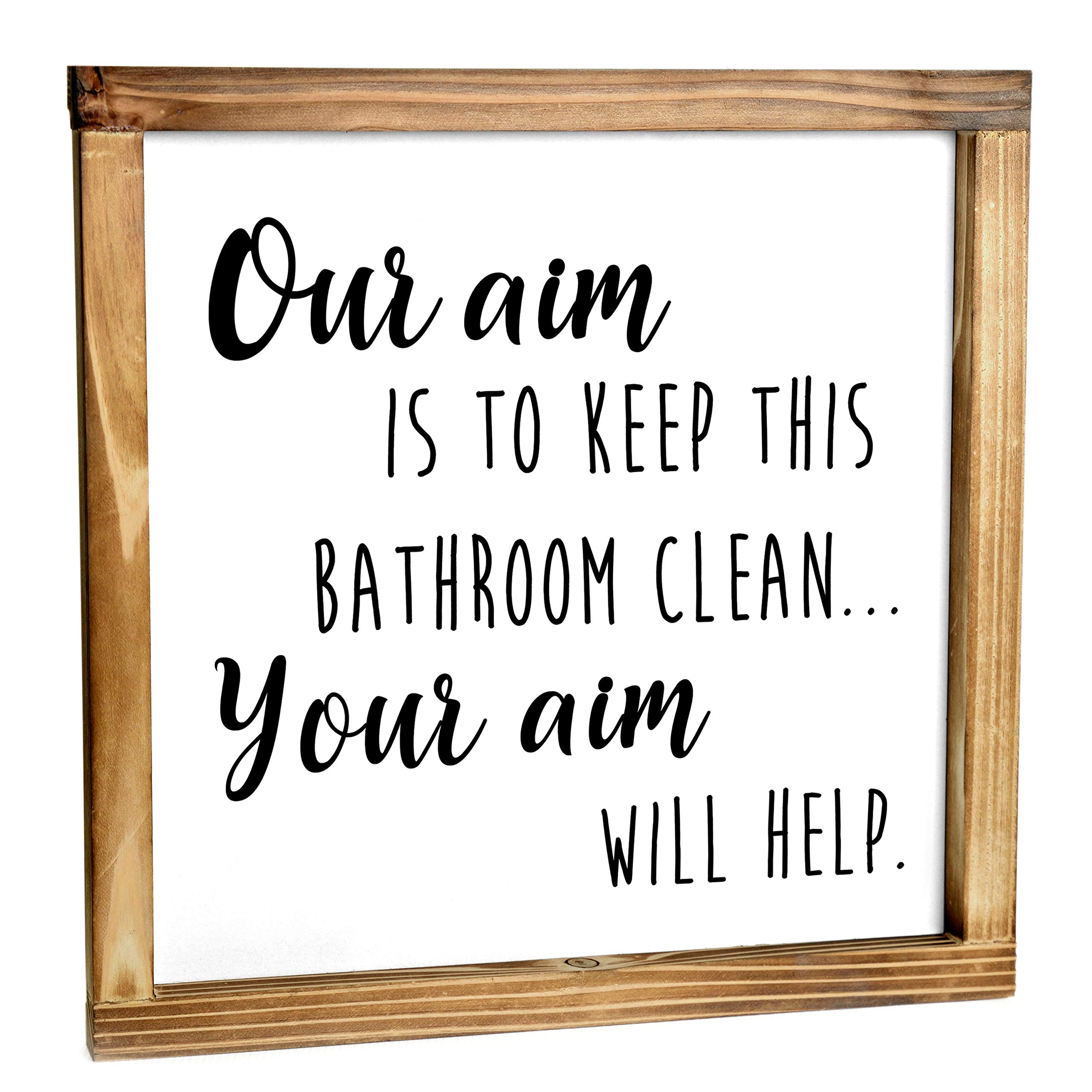 Mua Our Aim is to Keep This Bathroom Clean Sign 12x12 Inch, Bathroom Signs  Decor Funny Quotes, If You Sprinkle When You Tinkle Sign, Funny Art for  Wall, Funny Bathroom Sign Wall