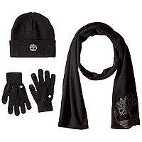 Timberland womens Double Layer Scarf, Cuffed Beanie & Magic Glove Gift SetWinter Accessory Set