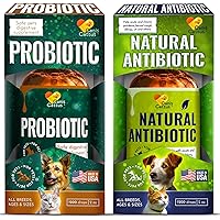Natural Antibiotics for Dogs & Cats and Dog & Cat Probiotic | Dog Antibiotics | Probiotics for Cats | Antibiotics for Cats | Cat Probiotics for Indoor Cats | Dog Probiotic Supplements | Bundle