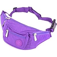 Ladies/Womens Crinkled Nylon Bum Bag/Waist Bag/Money Holder - Purple