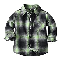 Size 6 Boys Jacket Toddler Boys Girls Shirt Coat Jacket Plaid Long Sleeve Kids Turn Down Collar Button Tops Coat