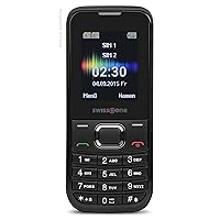 Swisstone SC230 Dual SIM Mobile Phone, Extra Large Illuminated Colour Display, Black