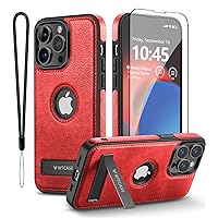 Magnetic for iPhone 15 Pro Max Leather Case,Built-in Invisible Stand [Compatible with Magsafe] Protective Slim Kickstand Phone Cover Compatible with iPhone 15 Pro Max (2023) 6.7