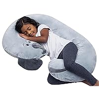 Leachco Polyester Snoogle Jr. Pillow, 1 Count (Pack of 1), Elephant