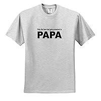 3dRose EvaDane - Funny Quotes - Only The Best dad gets Promoted to papa - Adult Birch-Gray-T-Shirt XL (ts_161122_21)