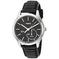 Timex Men's TW2P93200 IQ+ Move Activity Tracker Black Leather Strap Smartwatch