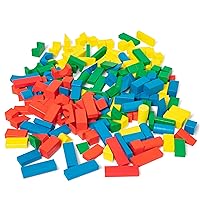 Melissa & Doug Wooden Building Block Set - 200 Blocks in 4 Colors & 9 Shapes