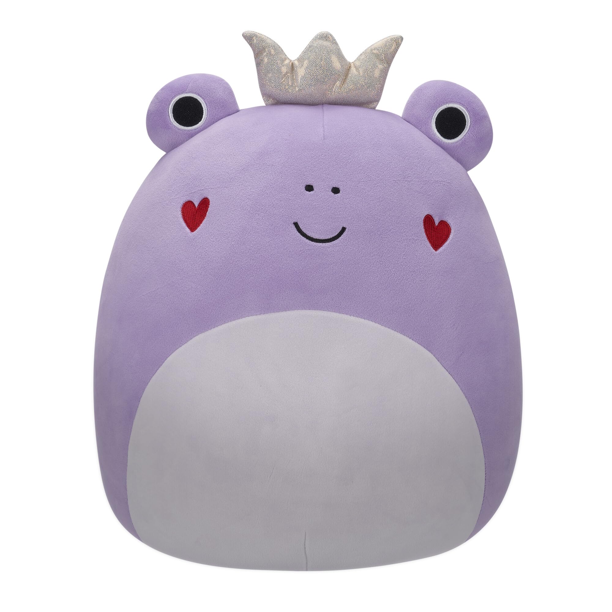 Squishmallows Original 14-Inch Francine Purple Frog with Heart Cheeks and Gold Crown - Official Jazwares Large Plush